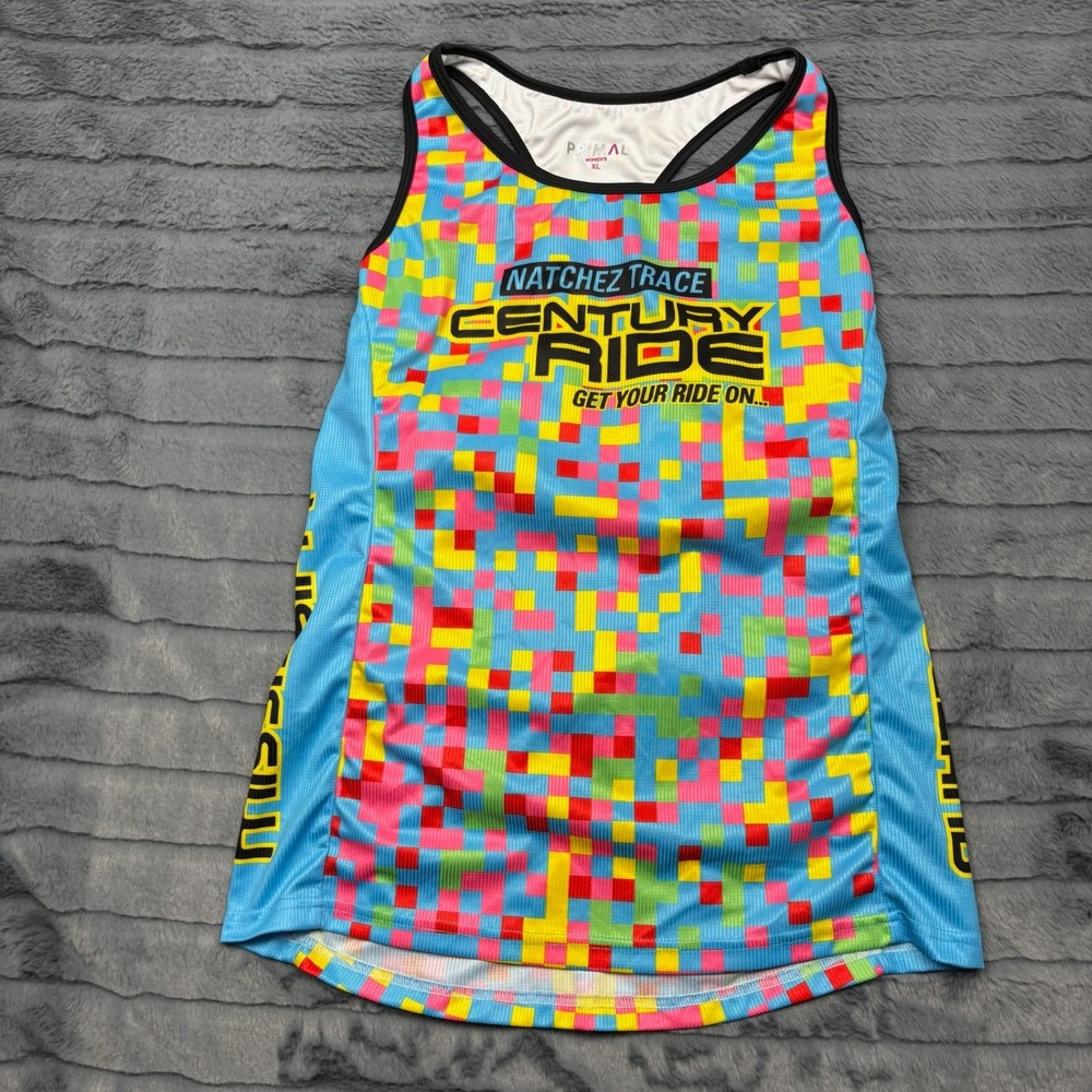 Primal Natchez Trace Century Ride Cycling Tank Top Blue Multicolor Womens XL